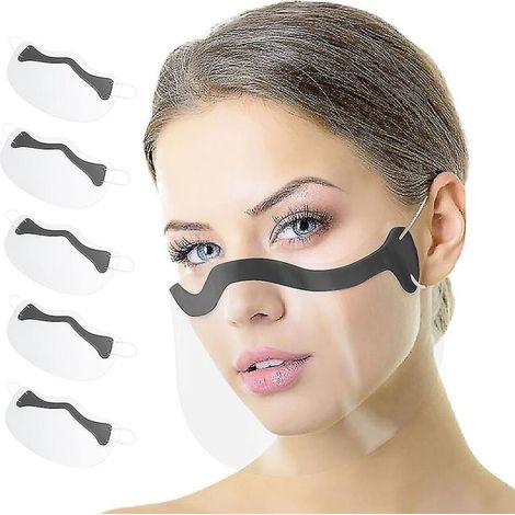 Demi-visière de protection transparente réutilisable - Masque EPI - Lot de 10 (1/5)