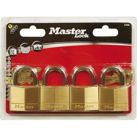 MASTER LOCK Vorhangschloss 140 EURQ Messing, Breite 40 mm, gleichsperrend SB-4