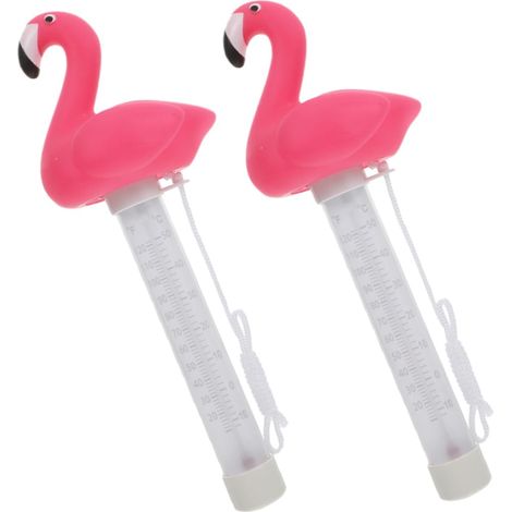 Milisten 2pièces Thermomètre Flottant Cartoon Flamant Pour Piscine Spa Aquariums Et Bains à Remous Affichage Celsius Et Fahrenheit Précision De Mesure De Température Accessoire