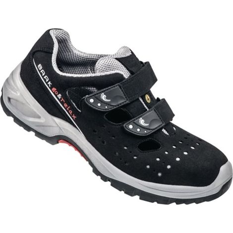 Sandalo di sicurezza Hardy taglia 41 nero/grigio microfibra S1P SRC ESD EN 20345 Baak (1/3)