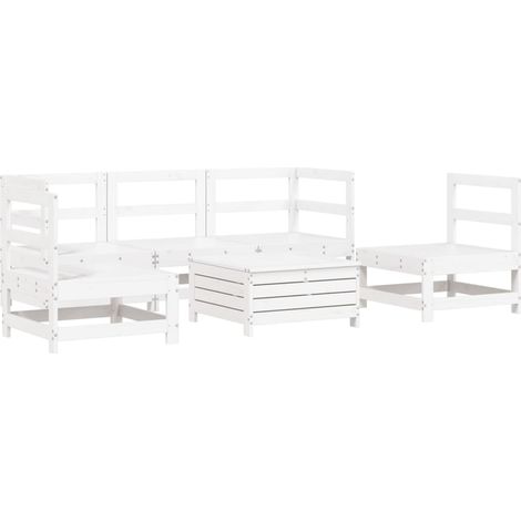 Maison Exclusive - Set Divani da Giardino 6 pz Bianco in Legno Massello di Pino