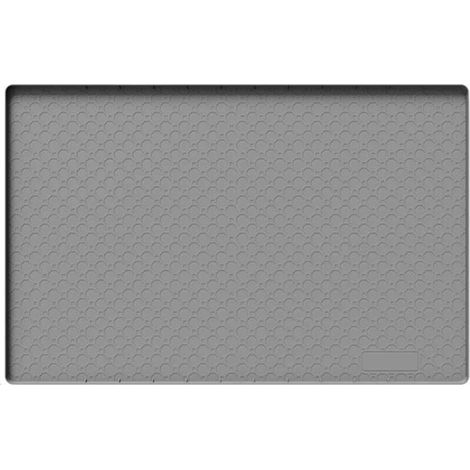 Tapis d'évier multifonctionnel en silicone gris, antidérapant et résistant à la chaleur – idéal pour les plans de travail d'évier, facilite le séchage et le nettoyage. 86 x 56 cm
