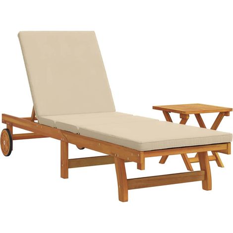 Maison Exclusive - Sonnenliege 1-Person 2 pcs Braun Massivholz Ak