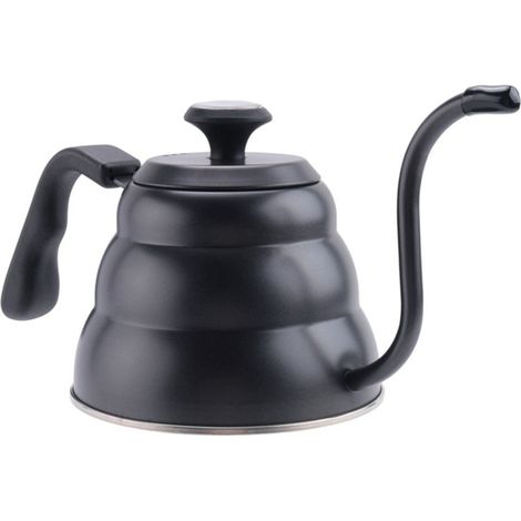 Filterkaffeemaschine aus schwarzem Edelstahl 304 und teflonbeschichtetem Nylon, mit schmalem Auslauf und Temperaturregelung
