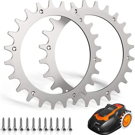 Crampons En Acier Inoxydable Pour Tondeuse Robot Worx L Roue 225mm Avec 12 Vis Pour Pelouse (1/3)