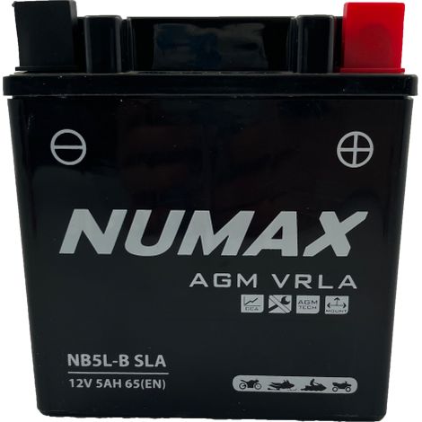 Batterie moto NUMAX NB5L-B / YB5L-B SLA 12V 5Ah 65A