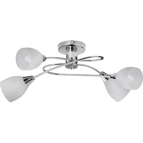 Plafonnier Rabalux Amy chromé 4xE14 métal/verre 55 cm (1/3)