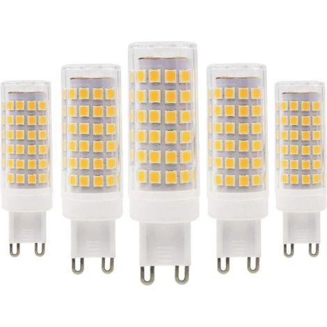 G9 LED Light Bulbs, 9W/800LM, 80W Halogen Equivalent, Warm White 3000K, Energy Saving, G9, Non-Dimmable, AC 220-240V, Pack of 5 [Energy Class A+] (1/5)
