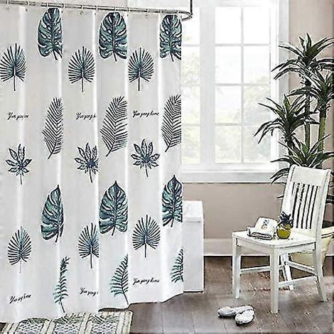 Rideau de douche à motif feuilles de jungle (tringle non comprise) (1/5)