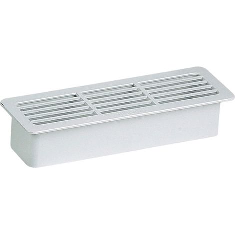 Unelvent – Grille extérieure rectangulaire PVC 55 x 220 mm – Décor blanc – Pour tube rectangulaire – Rejet d'air extérieur