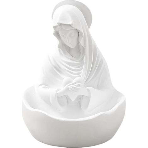 Porte-Chapelet Vierge Marie Élégante Sculpture Sacrée de Porte-Chapelet Figure Religieuse Sainte pour Décor de Table à Manger Étagère Cheminée Communion Baptême Entrée (1/5)