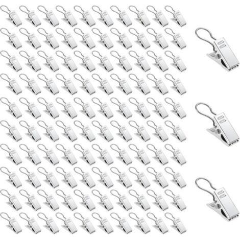100 Pieces Metal Curtain Clips Silver Iron, Clips with Hooks and Pinch Rings for Shower and Window, Home Decoration (1/5)
