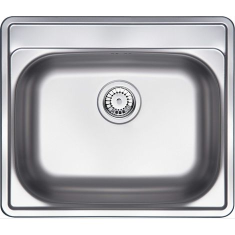 Lavello cucina da incasso in acciaio inox con 1 vasca 60x50 cm finitura satinato - Sulo