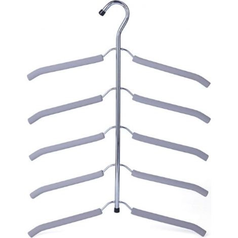 Lot de 2 cintres à chemises, gris, antidérapants, peu encombrants, pour ranger chemises et manteaux (1/5)