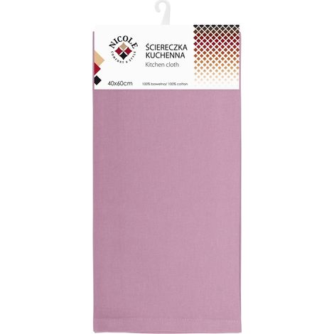 Strofinaccio da cucina in cotone NICOLE, 40x60 cm, art. 52324, rosa, liscio (1/2)