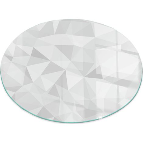 Plaque de sol sous poêle à bois en verre trempé protection thermique du plancher Motif géométrique abstrait Ronde fi 50 cm (1/5)