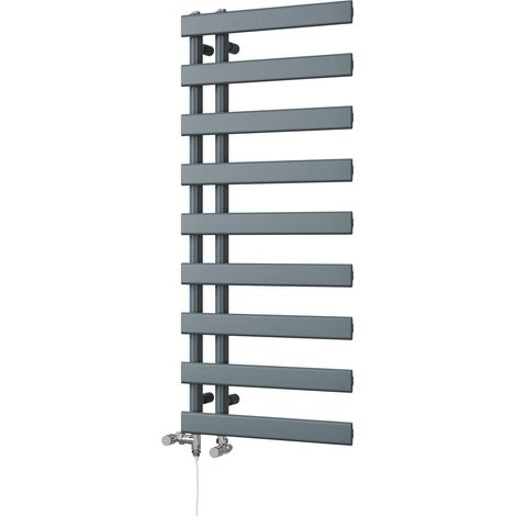 Agar - Anthracite Dual Fuel Towel Rail H1156mm x W500mm Standard (1/3)