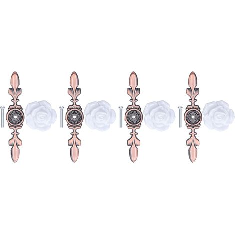 Bouton à un trou couleur cuivre antique avec motif de rose (1/5)
