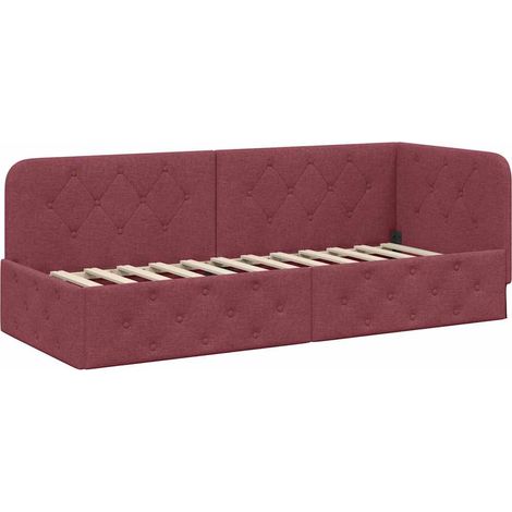 Maison Exclusive - Cornice del letto ad angolo Rosso Vino 80 x 200 cm Tessuto
