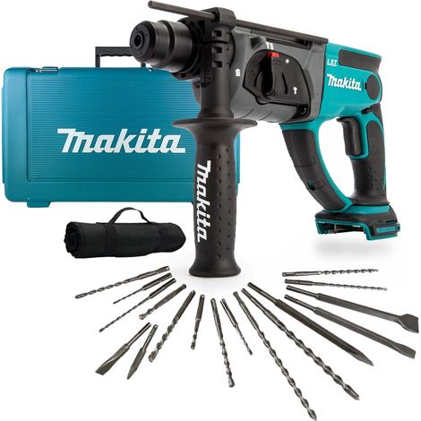 Makita DHR202Z 18v SDS Hammer Drill 3 Function + 17PC Bit Set Point Chisel Case