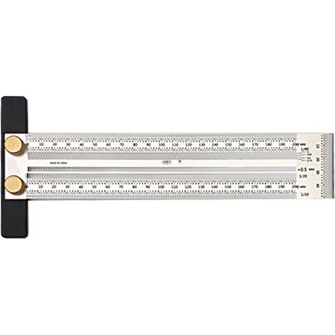 Regla graduada de alta precisión, regla con ranura en T, herramienta de marcado de acero inoxidable para carpintería, herramienta de medición para carpinteros. (1/5)