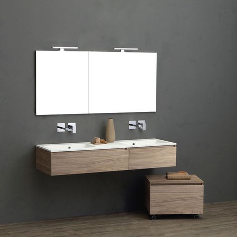 Mobile Bagno Sospeso 150Cm 2 Cassetti Rovere Naturale Valentina