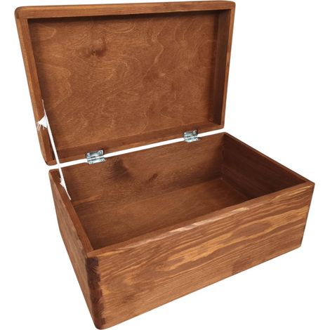 Coffre au trésor élégant en bois brun avec serrure 30x20 cm (1/5)
