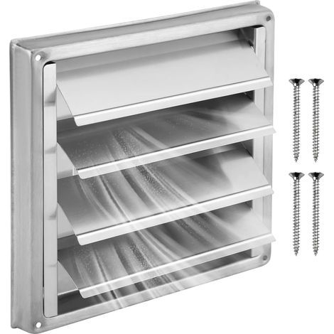 1pcs Grille Ventilation 125mm, Acier Inoxydable 304(Argent), Résistante aux Intempries, pour Systèmes de Ventilation et Hottes pour Montage Mural Extérieur (1/5)