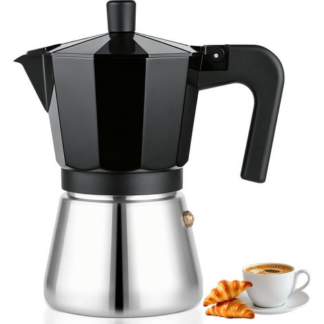 Cafetiere Italienne Compatible Induction, Moka 6 Tasses, Cafetiere en Aluminium avec Fond Inox (1/5)