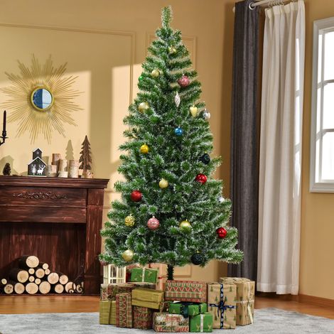 Árbol de Navidad Artificial de 210 cm con 968 Ramas Decoración Navideña para Interior Fiestas Ø100x210 cm Verde (1/5)