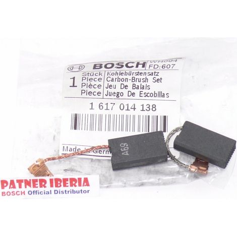 Repuesto original BOSCH 1617014138  Juego de escobillas de carbono para modelos GBH y GSH