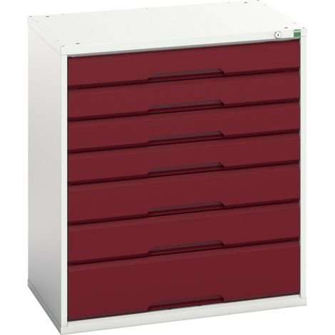 Bott 16925129.24 Verso 7 Drawer Cabinet 800 x 900mm Crimson Red BOT169251294