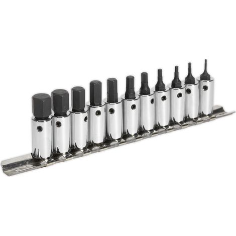 Sealey Premier Hex Socket Bit Set 1/4""Sq Drive11pc AK62251