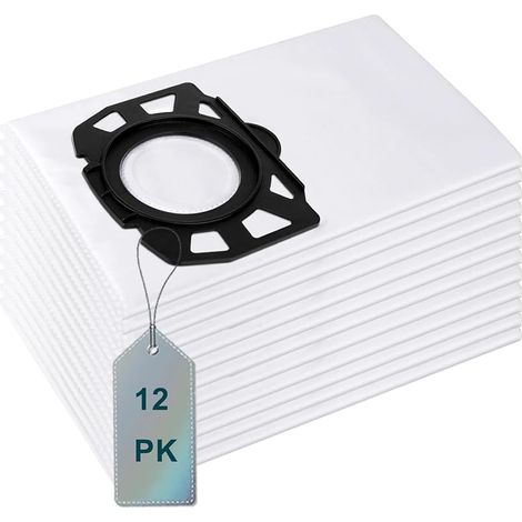 KFI 487 Lot de 12 sacs d'aspirateur compatibles avec Kärcher WD4 WD5 WD6 P WD5P WD6P Premium 2.863-006.0 MV4 MV5 MV6 (1/5)