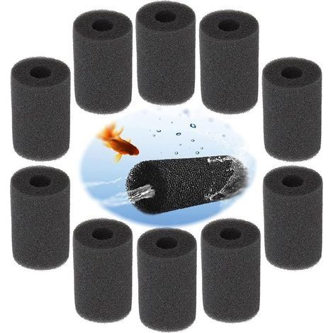 10 Pcs Filtre d'entrée d'éponge Pré Éponge de Filtre éponges filtre pour Aquarium Filtre en Mousse de Protection de Remplacement Éponge Accessoires pour Empêcher Petits Poissons et Crevettes (1/5)