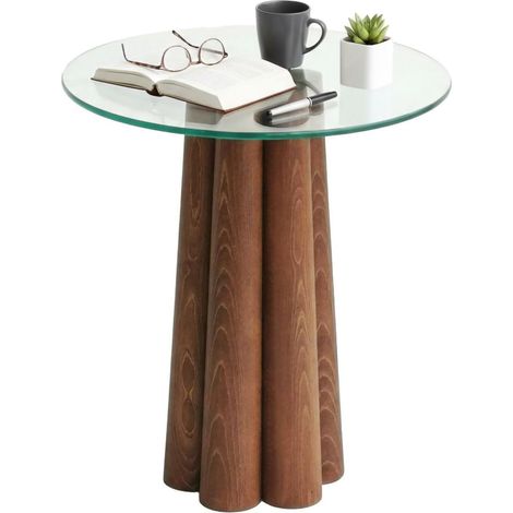 Dmora - Tavolino da salotto Brasilia, Tavolo basso da caffè, Portariviste per divano, Ripiano da soggiorno, 45x50h50 cm, Noce