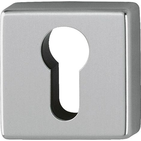 Paire de rosaces de fonction carrées New York finition alu aspect inox clé i - HOPPE