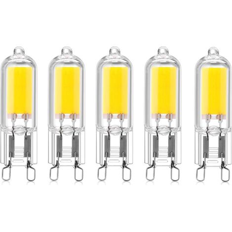 Stück 2W G9 Sockel COB LED-Kapseln 220V 200 Lumen Entspricht 10W-20W Halogenlampe für Kronleuchter, Schreibtischlampe, Wandleuchte, Warmweiß 3000K [Energieklasse A++]
