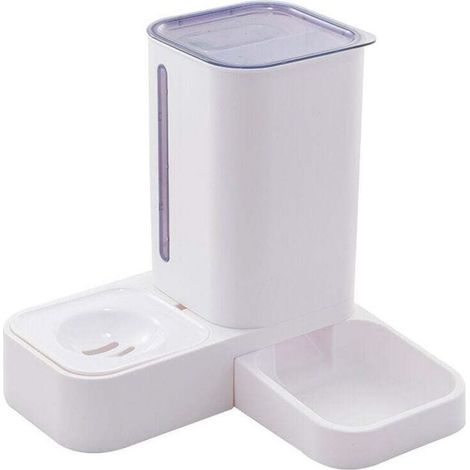 Distributeur automatique de nourriture pour chat Distributeur automatique d'eau pour chat 2 en 1 Set Feeder pour chats et chiens Capacité 1,5 L / 2 kg Violet (1/5)
