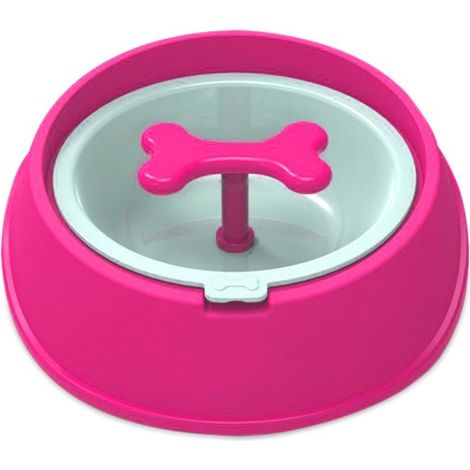 060360 Cuenco original para perros gatos anti-asfixia y mejor digestión 20cm Color: Rosa