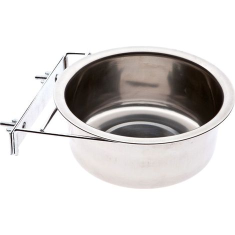 M: Ciotola in acciaio inox con supporto in piastra e viti per cani