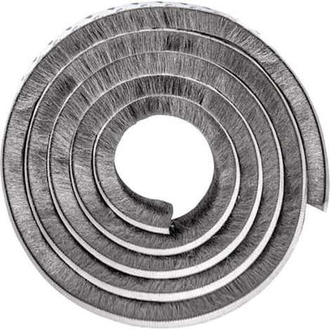 Joint Porte Joint Fenetre Isolation Joint Porte Garage Bande Etancheite Autocollante Bande de Brosse Bande de Joint Brosse Porte pour Isolation Phonique Anti Froid, Gris 10M (1/4)