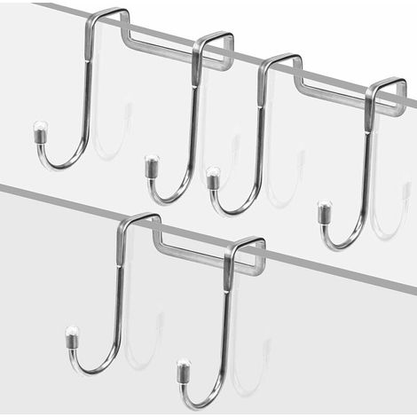 VURAHOME - Lot de 3 crochets pour paroi de douche - Sans perçage - Antidérapants - Anti-rayures - Pour la cuisine, la salle de bain - Avec couvercle en silicone - Support essuie-glace en silicone (1/5)