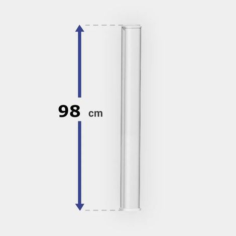 Poteau de clôture PVC avec renfort acier H 98 x L 4 cm blanc pour clôture PVC à lisses horizontales