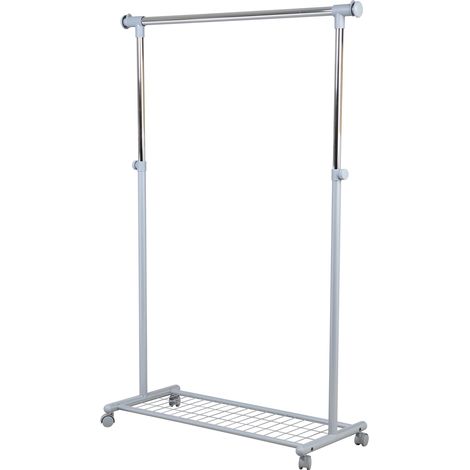 Portant simple en métal coloris gris clair - 95 x 105 x 44 cm -PEGANE-