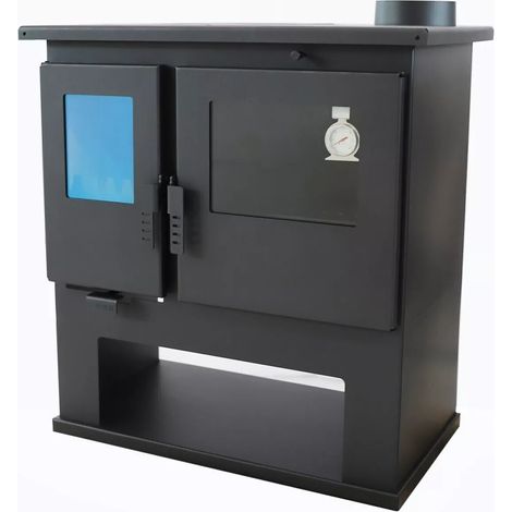 Poêle à bois de Cuisine Verso CS Lite - 7,7 kW avec Four et Plaque Supérieure en Métal, Sortie de Fumée Latérale Droite (1/5)
