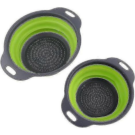 Ensemble de passoires pliables, passoire de cuisine ronde en silicone de diamètre (1/5)