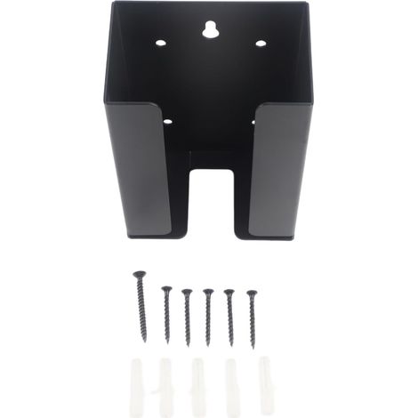 Support mural pour chargeur de véhicule électrique - En acier robuste de type 2 - Gestion des cordons pour voitures hybrides - Résistant aux intempéries - Noir (1/5)