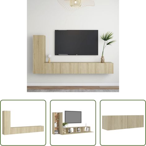 Fernsehschrank -  3-tlg. TV-Schrank-Set Sonoma-Eiche Holzwerkstoff (1/5)