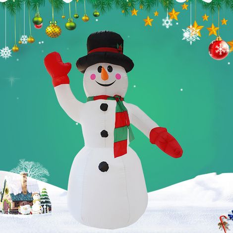 Aufblasbarer Schneemann, 2,4 Meter hoch, europäischer Standard 220V, Weihnachtsdekorationsgeschenk für die Terrasse. (1/5)